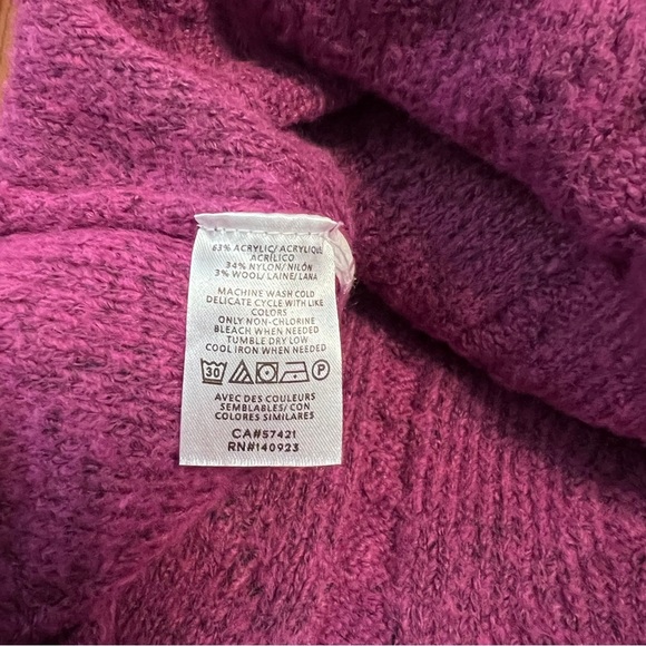 Loft Purple Cable Knit Cowl Neck Sweater M - Picture 5 of 5